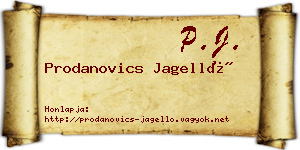 Prodanovics Jagelló névjegykártya